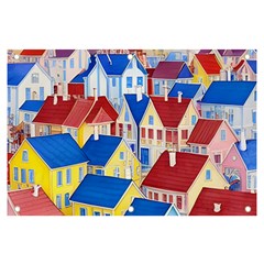 City Houses Cute Drawing Landscape Village Banner And Sign 6  X 4  by Uceng