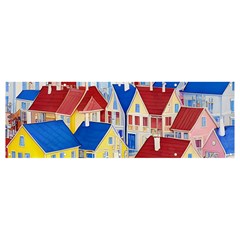 City Houses Cute Drawing Landscape Village Banner And Sign 12  X 4  by Uceng