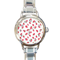 Strawberry Round Italian Charm Watch by SychEva