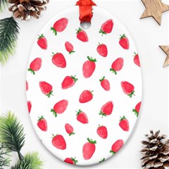 Strawberry Oval Ornament (two Sides) by SychEva