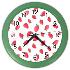 Strawberry Color Wall Clock by SychEva