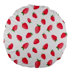 Strawberry Large 18  Premium Round Cushions by SychEva