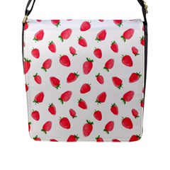 Strawberry Flap Closure Messenger Bag (l) by SychEva