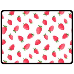 Strawberry Two Sides Fleece Blanket (large) by SychEva