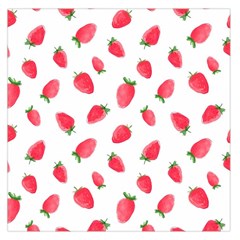 Strawberry Square Satin Scarf (36  X 36 ) by SychEva