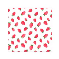 Strawberry Square Satin Scarf (30  X 30 ) by SychEva