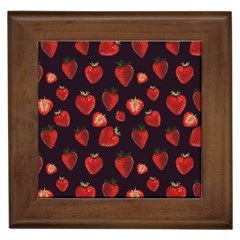 Watercolor Strawberry Framed Tile by SychEva