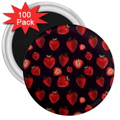 Watercolor Strawberry 3  Magnets (100 Pack) by SychEva