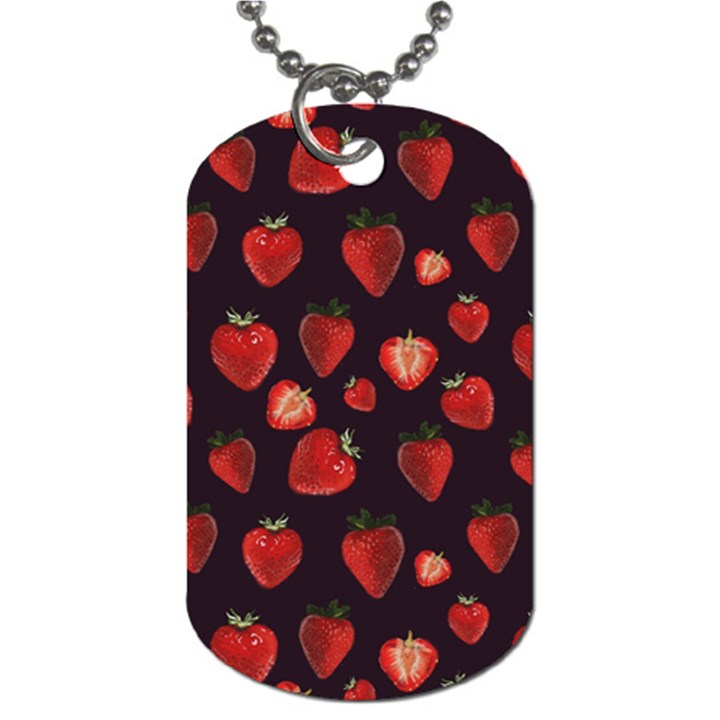 Watercolor Strawberry Dog Tag (Two Sides)