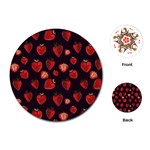 Watercolor Strawberry Playing Cards Single Design (Round) Front