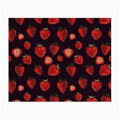 Watercolor Strawberry Small Glasses Cloth (2 Sides) by SychEva