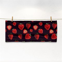 Watercolor Strawberry Hand Towel by SychEva