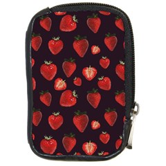 Watercolor Strawberry Compact Camera Leather Case by SychEva