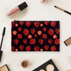 Watercolor Strawberry Cosmetic Bag (medium) by SychEva