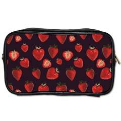 Watercolor Strawberry Toiletries Bag (one Side) by SychEva