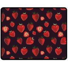 Watercolor Strawberry Fleece Blanket (medium) by SychEva