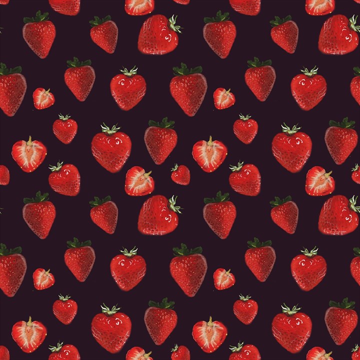 Watercolor Strawberry Play Mat (Square)