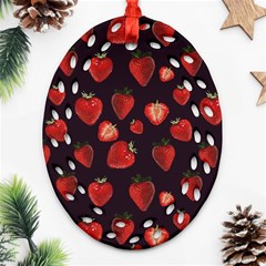 Watercolor Strawberry Ornament (oval Filigree) by SychEva