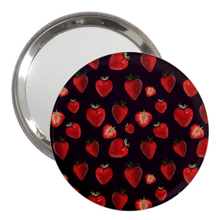 Watercolor Strawberry 3  Handbag Mirrors