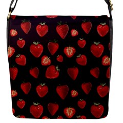 Watercolor Strawberry Flap Closure Messenger Bag (s) by SychEva