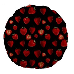 Watercolor Strawberry Large 18  Premium Flano Round Cushions by SychEva