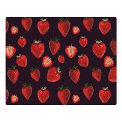 Watercolor Strawberry Two Sides Premium Plush Fleece Blanket (large) by SychEva