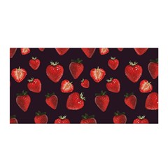 Watercolor Strawberry Satin Wrap 35  X 70  by SychEva