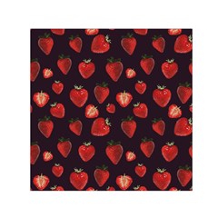 Watercolor Strawberry Square Satin Scarf (30  X 30 ) by SychEva