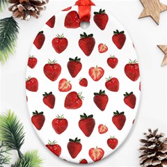 Strawberry Watercolor Ornament (oval) by SychEva