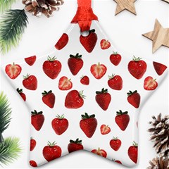 Strawberry Watercolor Star Ornament (two Sides) by SychEva