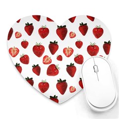 Strawberry Watercolor Heart Mousepad by SychEva