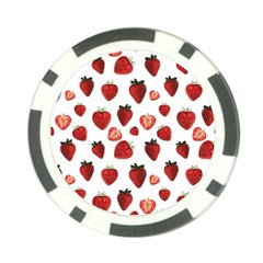 Strawberry Watercolor Poker Chip Card Guard by SychEva