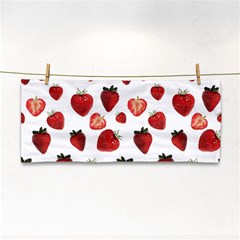 Strawberry Watercolor Hand Towel by SychEva