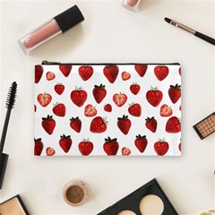 Strawberry Watercolor Cosmetic Bag (medium) by SychEva