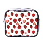 Strawberry Watercolor Mini Toiletries Bag (One Side) Front