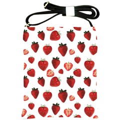 Strawberry Watercolor Shoulder Sling Bag by SychEva