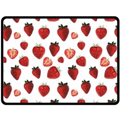 Strawberry Watercolor Fleece Blanket (large) by SychEva