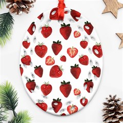 Strawberry Watercolor Ornament (oval Filigree) by SychEva