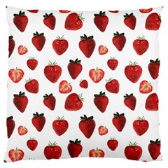 Strawberry Watercolor Standard Premium Plush Fleece Cushion Case (one Side) by SychEva