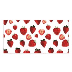 Strawberry Watercolor Satin Shawl 45  X 80  by SychEva