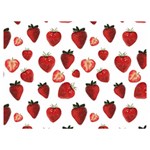 Strawberry Watercolor Premium Plush Fleece Blanket (Extra Small) 40 x30  Blanket Front