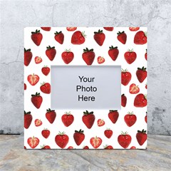 Strawberry Watercolor White Box Photo Frame 4  X 6  by SychEva