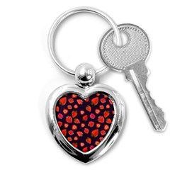 Strawberry On Black Key Chain (heart) by SychEva