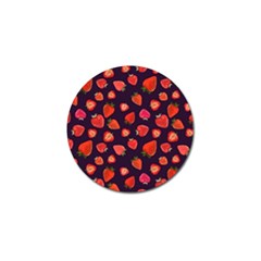 Strawberry On Black Golf Ball Marker by SychEva