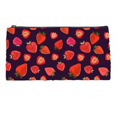 Strawberry On Black Pencil Case by SychEva