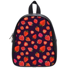 Strawberry On Black School Bag (small) by SychEva