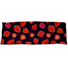 Strawberry On Black Body Pillow Case (dakimakura) by SychEva