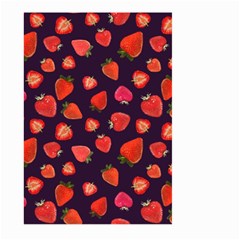 Strawberry On Black Large Garden Flag (two Sides) by SychEva