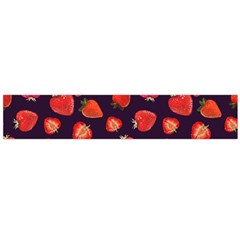 Strawberry On Black Large Premium Plush Fleece Scarf  by SychEva