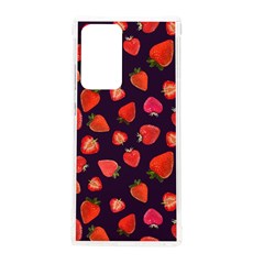 Strawberry On Black Samsung Galaxy Note 20 Ultra Tpu Uv Case by SychEva